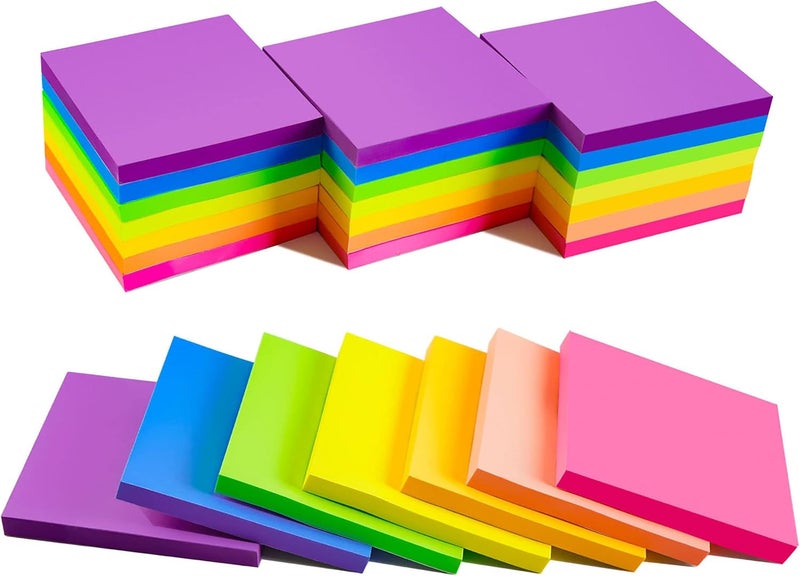 YEECOK (28 Pads) Sticky Notes 3 x 3 in, Bright Colorful Super Sticking Power Memo Post Stickies, High Stickiness Square Sticky Notes for Office, Home, School, Meeting, 72 Sheets/pad - Image 1